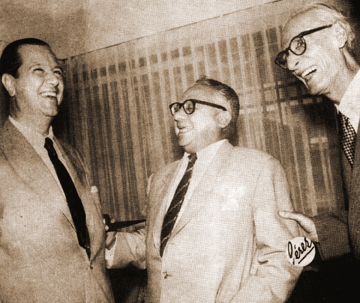 De izquierda a derecha: Rafael Caldera, Rómulo Betancourt y Eleazar López Contreras. Foto "Gordo" Pérez
